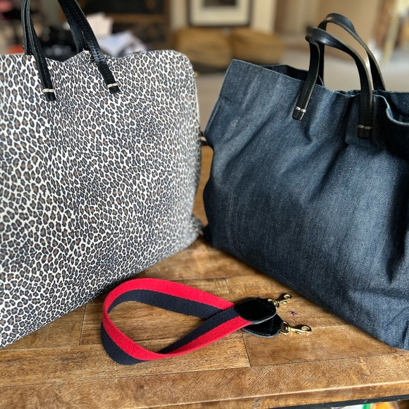 Clare V Handbags - Two Clare V. Simple Totes Mini Cat leopard & Denim With 1 Removable Stra…